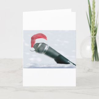 Het pet oude Microfoon van de kerstman Feestdagen Kaart