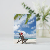 Het pet van de kerstman en chaise zitkamer op het feestdagenkaart (Staand voorkant)