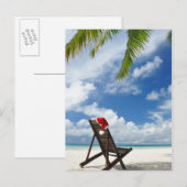 Het pet van de kerstman en chaise zitkamer op het feestdagenkaart (Voorkant / Achterkant)