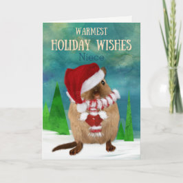 Het Pet van de Kerstman van de Woestijnrat van Feestdagen Kaart