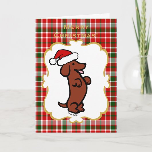 Het Pet van de Kerstman van Kerstmis van de tekkel Feestdagen Kaart (Voorkant)