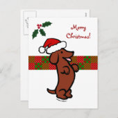 Het Pet van de Kerstman van Kerstmis van de tekkel Feestdagenkaart (Voorkant / Achterkant)