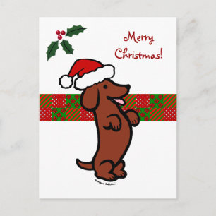 Het Pet van de Kerstman van Kerstmis van de tekkel Feestdagenkaart