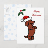 Het Pet van de Kerstman van Kerstmis van de tekkel Feestdagenkaart (Voorkant / Achterkant)