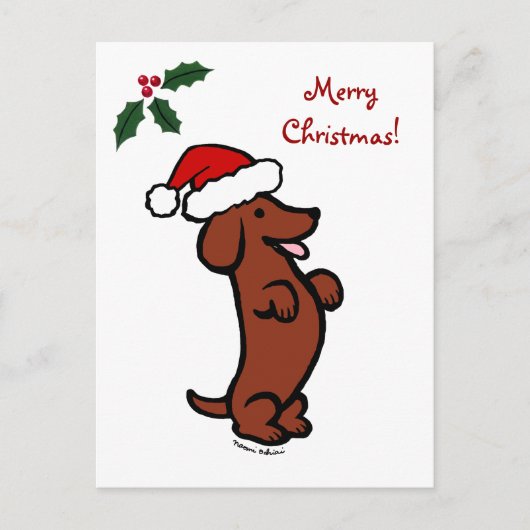 Het Pet van de Kerstman van Kerstmis van de tekkel Feestdagenkaart (Voorkant)