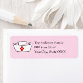 Het Pet van de verpleegster Persoonlijk Roze Adres Etiket (Insitu)