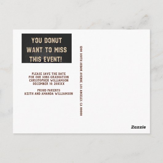 Het Pet van het afstudeerder Afstuderen geen spare Briefkaart (Achterkant)