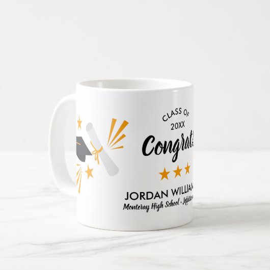 Het Pet van het Afstudeerder van het Afstuderen va Koffiemok (Voorkant links)