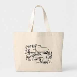 Het Pianist-thema Piano Grote Tote Bag