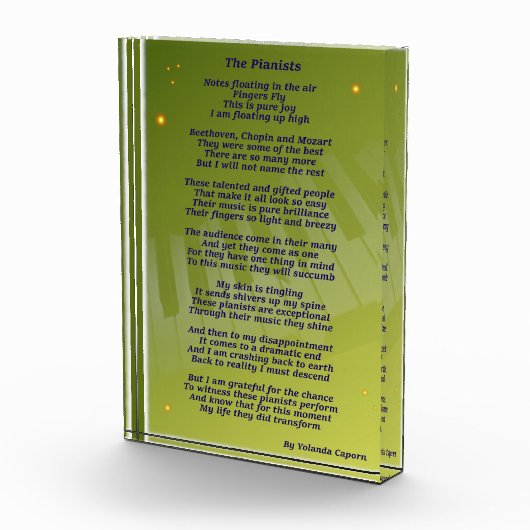 Het pianistisch acrylblok fotoblokken (Rechts)