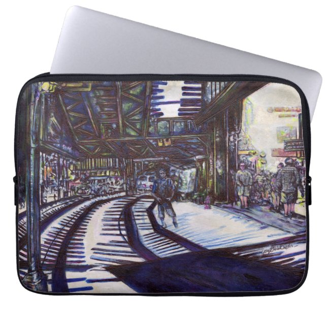 Het piano afstoffen laptop sleeve (Voorkant)