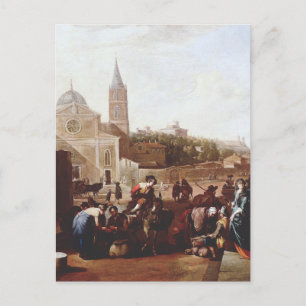 Het Piazza del Popolo in Rome door Johannes Lingel Briefkaart