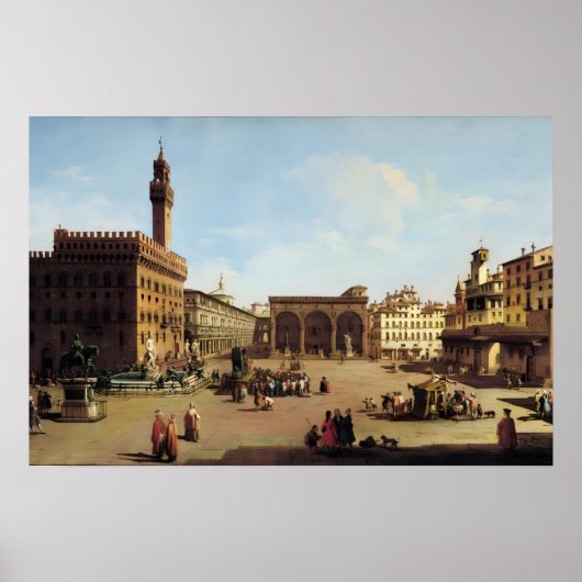 Het Piazza della Signoria in Florence Poster (Voorkant)