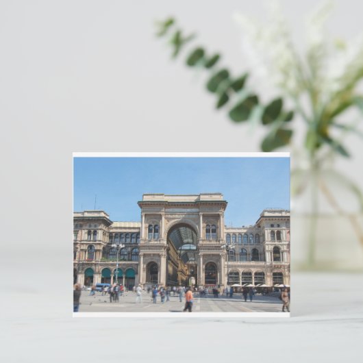 Het Piazza Duomo-plein in Milaan, Italië Briefkaart (Staand voorkant)