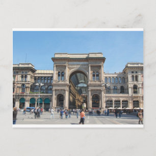 Het Piazza Duomo-plein in Milaan, Italië Briefkaart