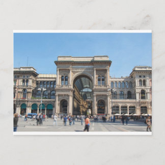 Het Piazza Duomo-plein in Milaan, Italië Briefkaart