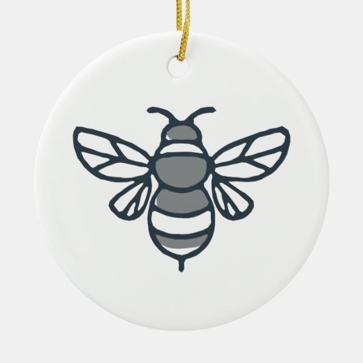 Het Pictogram van de Bij van de hommel Keramisch Ornament (Voorkant)