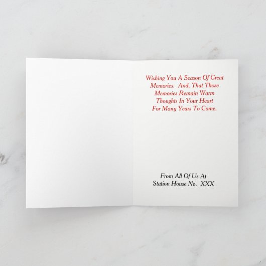 Het Pictogram van het brandweerkorps past Feestdagen Kaart (Binnen)