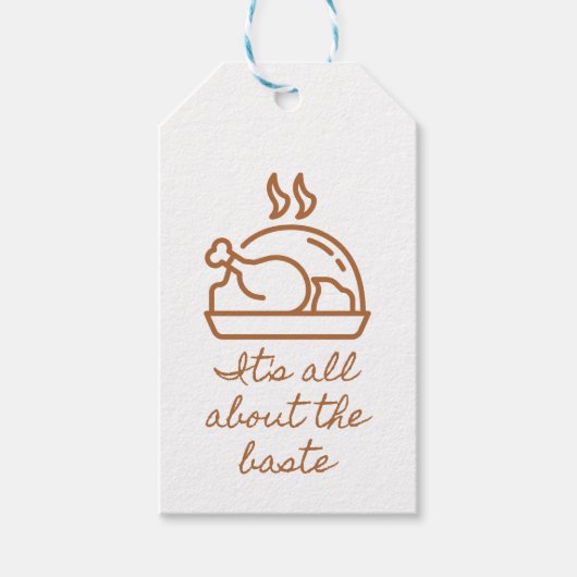 Het pictogram van Turkije over de Thanksgiving van Cadeaulabel (Voorkant)