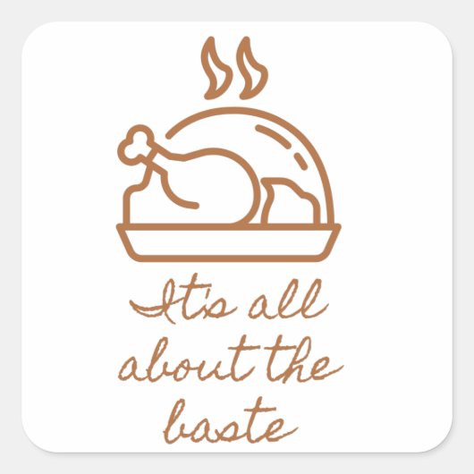 Het pictogram van Turkije over de Thanksgiving van Vierkante Sticker (Voorkant)