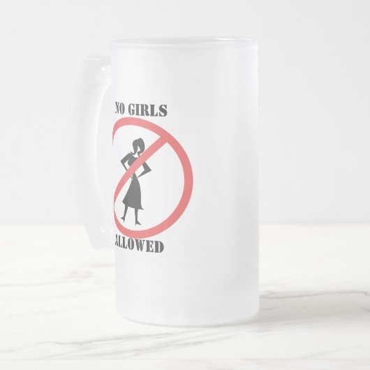 Het pictogram zonder symbool Geen meisjes toegesta Matglas Bierpul (Voorkant links)