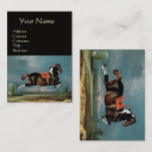 Het Piebald Paard "Cehero" Rearing ,black Visitekaartje (Voorkant / Achterkant)