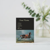 Het Piebald Paard "Cehero" Rearing ,black Visitekaartje (Staand voorkant)