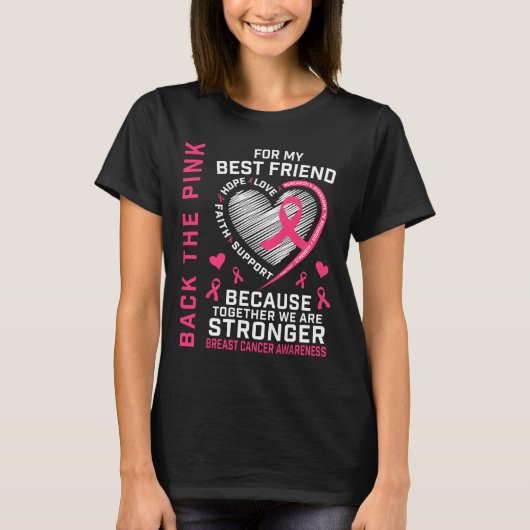 Het Pink Best Friend Breast Cancer Awareness Shirt (Voorkant)