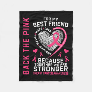 Het Pink Best Friend Breast Cancer Awareness Shirt Fleece Deken