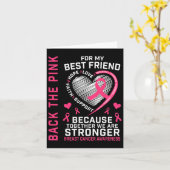 Het Pink Best Friend Breast Cancer Awareness Shirt Kaart (Gele Bloem)