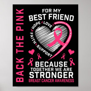 Het Pink Best Friend Breast Cancer Awareness Shirt Poster