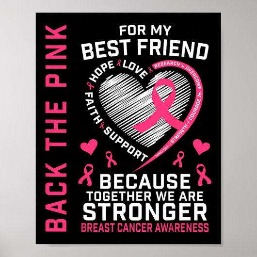Het Pink Best Friend Breast Cancer Awareness Shirt Poster (Voorkant)