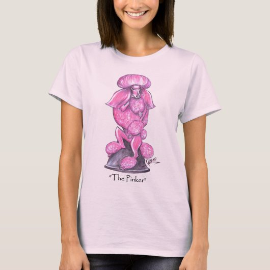 Het Pinker Breast Cancer Poodle T-shirt (Voorkant)