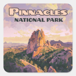 Het Pinnacles National Park in Californië Vierkante Sticker