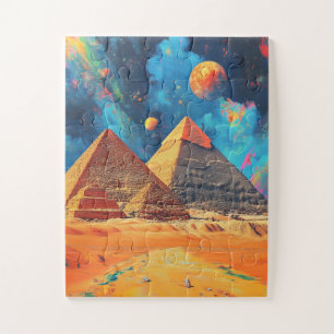 Het piramidecomplex van Gizeh. Caïro, Egypte. Legpuzzel
