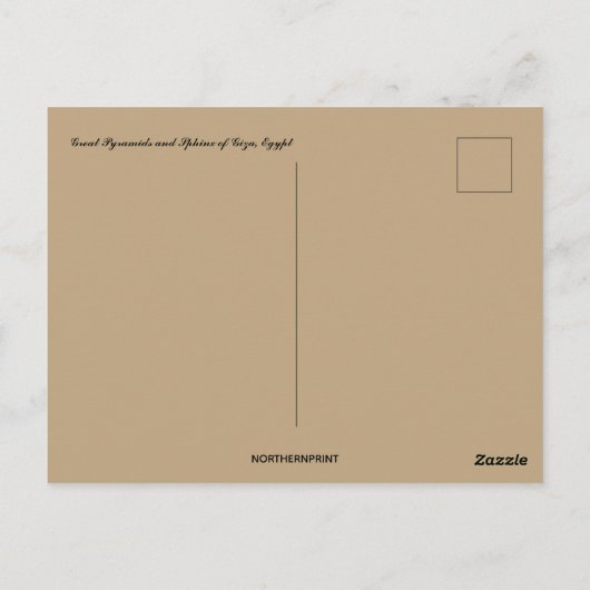 Het piramidecomplex van Gizeh in Egypte Briefkaart (Achterkant)