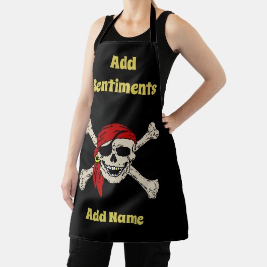 Het Pirate Ontwerp geeft en voegt tekst, Schort to (Insitu)