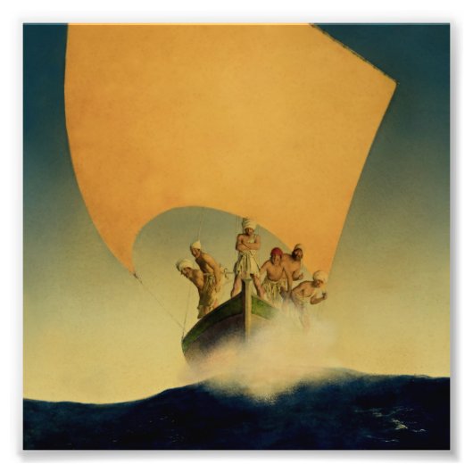 “Het Piratenschip” door Maxfield Parrish Foto Afdruk (Voorkant)