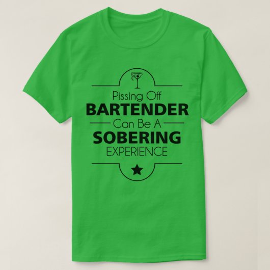 Het pissen van een barman kan een roofdier zijn t-shirt (Design voorkant)