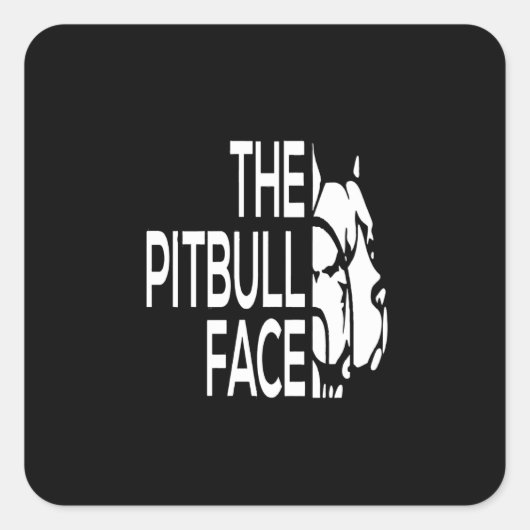 Het Pitbull Face Vierkante Sticker (Voorkant)