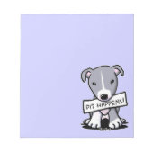 Het pitbull-Notitieblok van de pit gebeurt Notitieblok (Voorkant)