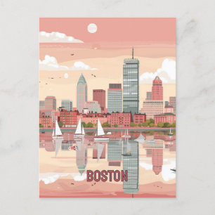 Het pittoreske Uitzicht van de skyline van Boston Briefkaart