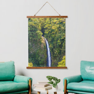 Het pittoreske Uitzicht van Green Golden Waterfall Hangend Wandkleed