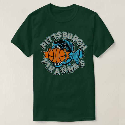 Het Pittsburgh Piranhas Basketbalteam T-shirt (Design voorkant)