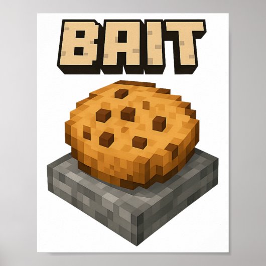 Het Pixel Cookie Val Gamer  Poster (Voorkant)
