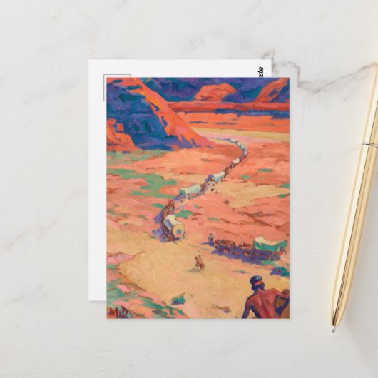 Het plaatsen van de indringers door Maynard Dixon Briefkaart (Voorkant / Achterkant in situ)