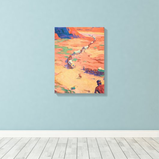 Het plaatsen van de indringers door Maynard Dixon Canvas Afdruk (Insitu (Houten vloer))