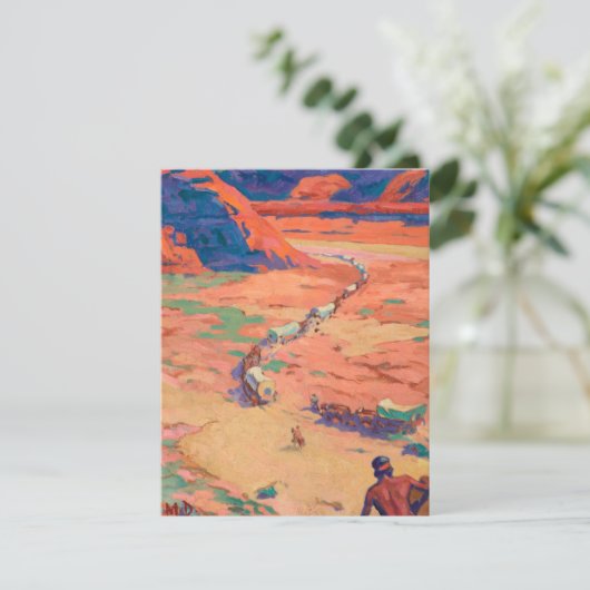 Het plaatsen van de indringers door Maynard Dixon Notitiekaartje (Staand voorkant)