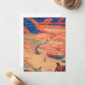 Het plaatsen van de indringers door Maynard Dixon Notitiekaartje (Voorkant / Achterkant in situ)