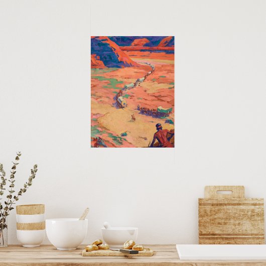 Het plaatsen van de indringers door Maynard Dixon Poster (Keuken)